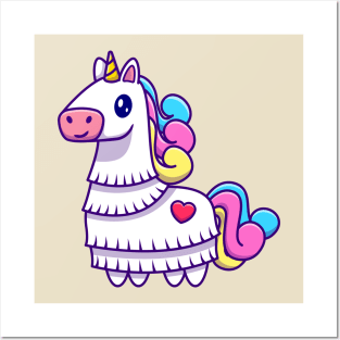 Cute Unicorn Pinata Posters and Art